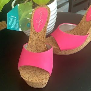 Hot Pink Wedge Sandals.
